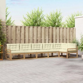 vidaXL Σειρά Καναπέ Εξωτερικού 4 pcs Λευκό και Κρεμ Πολυεστέρας