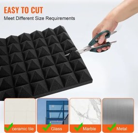 VEVOR Acoustic Foam Panels 24 Pack 12 x 12 x 2 in for Studio Wall and Ceiling