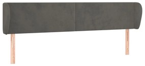 Κεφαλάρι με Πτερύγια Σκούρο Γκρι 163x23x78/88 εκ. Βελούδινο 3116919