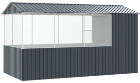 vidaXL Κλουβί Πουλιών  Ανθρακί 215 x 78 x 200 εκ, Γαλβανισμένος Χάλυβας.