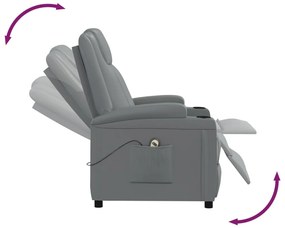 vidaXL Πολυθρόνα Ανακλινόμενη Ανθρακί από Συνθετικό Δέρμα