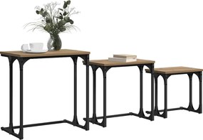 vidaXL Φωτιστικό Τραπεζάκι 3 pcs artisan δρυς Επεξεργασμένο ξύλο