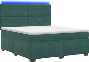 vidaXL Κρεβάτι box spring με στρώμα Σκούρο Πράσινο 200 x 200 cm