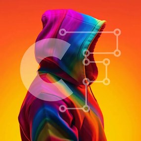 Σετ των 2 Intra Συλλεκτικό Ξύλινο Παζλ Plywood 4mm - Μοντέρνα πολύχρωμα κουκούλα για μοντέρνα ρούχα Σε Ξύλινο Κουτί - Διαστάσεις: 10x10 cm – 25 κομμάτια