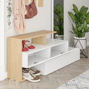 Έπιπλο Εισόδου Λευκό / Δρυς RAMDA 137x35x54,5