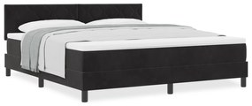vidaXL Κρεβάτι Box Spring με Στρώμα Μαύρο Σούπερ Βασιλικό Βελούδο