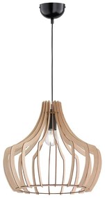 Φωτιστικό Οροφής Wood R30253830 1xE27 60W Φ44cm 150 cm Natural-Black RL Lighting Ξυλο