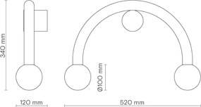 Απλίκα Τοίχου Rigoberta Curved Μαύρο