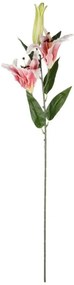 Τεχνητό Λουλούδι Lily 21313 106cm Pink-Green GloboStar Ύφασμα