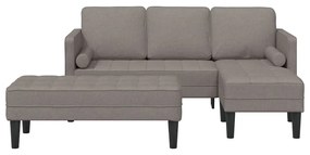 vidaXL Σετ Καναπέ με μαξιλάρι 2 pcs Taupe Πολυεστέρας