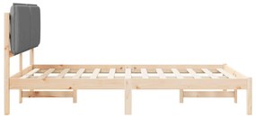 vidaXL Σκελετός Κρεβατιού με Επενδεδυμένο Κεφαλάρι Ανοιχτό γκρι