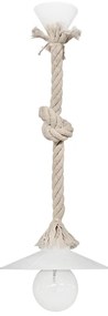Φωτιστικό Οροφής Μονόφωτο Heronia Macrame 31-1079 Rope/White