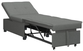 vidaXL Καναπές κρεβάτι 3 σε 1  - Σχεδιασμός pull-out, σκούρο γκρι ύφασμα