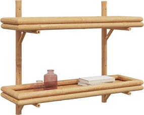 vidaXL Ράφι Τοίχου Επιτοίχιο Καφέ 75 x 26 x 60 εκ. Μπαμπού