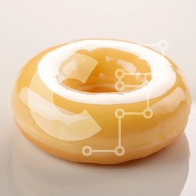 Σετ των 2 Intra Συλλεκτικό Ξύλινο Παζλ Plywood 4mm - Γυαλισμένο κίτρινο ντόνατ Σε Ξύλινο Κουτί - Διαστάσεις: 10x10 cm – 25 κομμάτια