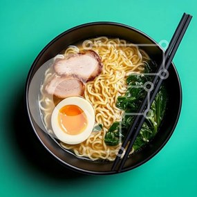 Intra Συλλεκτικό Ξύλινο Παζλ Plywood  4mm - Μπολ Ramen με χοιρινό και αυγό Σε Ξύλινο Κουτί - Διαστάσεις: 10x10 cm – 25 κομμάτια
