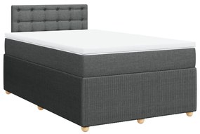 vidaXL Κρεβάτι Boxspring με Στρώμα Σκούρο Γκρι 120x200 εκ. Υφασμάτινο