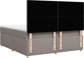 vidaXL Κρεβάτι Boxspring με Στρώμα Taupe 180x200 εκ. Υφασμάτινο