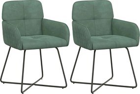 vidaXL Καρέκλες φαγητού 2 pcs Βελούδο Θαλασσί 59 x 56,5 x 86 εκ.