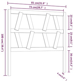 vidaXL Κεφαλάρι Κρεβατιού 81 x 4 x 100 εκ. από Μασίφ Ξύλο Πεύκου