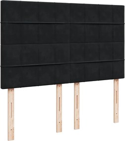 vidaXL Κρεβάτι Boxspring με Στρώμα Μαύρο 140x200 εκ. Βελούδινο
