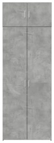 vidaXL Ραφιέρα με Ντουλάπια Γκρι Σκυρ. 80x35,5x180 εκ. από Επεξ. Ξύλο