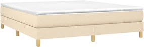 vidaXL Κρεβάτι Boxspring με Στρώμα Κρεμ 160x200 εκ. Υφασμάτινο