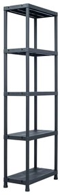 vidaXL Ραφιέρες 5 τεμ. Μαύρες 125 κ. 60 x 30 x 180 εκ. Πλαστικές