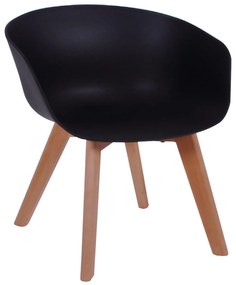 Πολυθρόνα Optim Black  ΕΜ140,2 55X56X80 cm Σετ 4τμχ Wood, Polypropylene