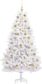 vidaXL Τεχνητό Χριστουγεννιάτικο Δέντρο με Άξονα με βάση Λευκό 180 cm