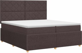 vidaXL Κρεβάτι box spring με στρώμα Σκούρο Καφέ 200 x 200 cm Ύφασμα