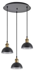 SE21-BR-10-3BL-MS3 MAGNUM BRONZE Black Metal Shade Pendant+ HOMELIGHTING 77-8778