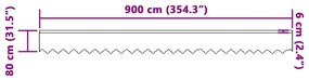 vidaXL Κουρτίνα Δαντέλας με κουρτίνες Λευκό 80 x 900 εκ Πολυεστέρας