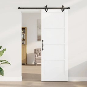 vidaXL Σετ Συρόμενης Πόρτας Χειροκίνητος Λευκό και μαύρο 78 x 211 εκ