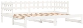 vidaXL Καναπές Κρεβάτι Συρόμενος Λευκός 2x(80x200) εκ. από Μασίφ Πεύκο