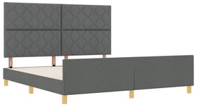 vidaXL Κρεβάτι Σκελετός Σκούρο Γκρι 180x200 εκ. Υφασμάτινο
