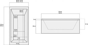 Lydia - Ακρυλική Μπανιέρα 180x90 εκ