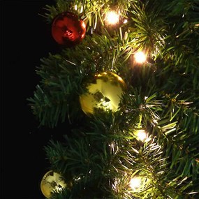 vidaXL Χριστουγεννιάτικη στεφάνη με 600 LED 2 pcs Πράσινο PVC