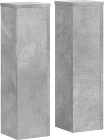 vidaXL Βάσεις Φυτών 2 τεμ. Γκρι Σκυρ. 17x17x60 εκ. Επεξεργασμένο Ξύλο
