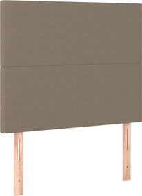 vidaXL Κρεβάτι Boxspring με Στρώμα &amp; LED Taupe 120x200 εκ. Υφασμάτινο