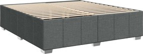 vidaXL Κρεβάτι box spring με στρώμα Σκούρο Γκρι 200 x 200 cm Ύφασμα