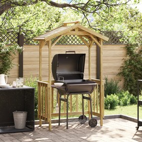 vidaXL Καθιστικό BBQ 133.5x63x200 εκ Εμποτισμένο Ξύλο Πεύκου