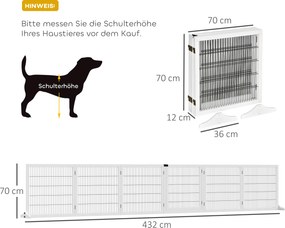 Πτυσσόμενο Barrier Dog 432 x 36 x 70 cm Ξύλο Πεύκου Λευκό