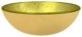 vidaXL Νιπτήρας 35x12 εκ. Χρώμα Χρυσού από Ψημένο Γυαλί