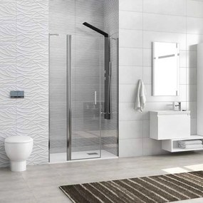 Καμπίνα Ντουζιέρας Από Τοίχο Σε Τοίχο Ανοιγόμενη Panex 600 PANHC600140 6mm (20cm Σταθερό) Clear-Chrome Karag 140 x200 Αλουμίνιο,Γυαλί