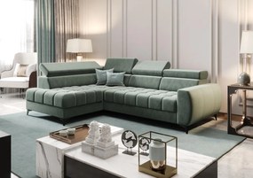 Γωνιακός καναπές Calyra Mini-Αριστερή-Πράσινο