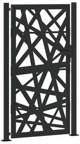 vidaXL Πύλη κήπου Μαύρη 105x180 cm Ατσάλινη ελαφριά σχεδίαση