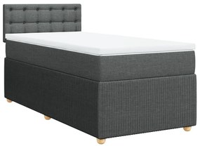 ΚΡΕΒΑΤΙ BOXSPRING ΜΕ ΣΤΡΩΜΑ ΣΚΟΥΡΟ ΓΚΡΙ 90X190 ΕΚ. ΥΦΑΣΜΑΤΙΝΟ 3289626