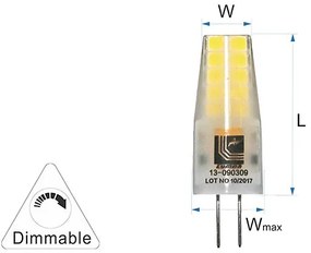 Adeleq Led Λάμπα Σιλικόνης Mat Smd G4 3W 12Vac-Dc Ντιμαριζόμενο Ψυχρό 13-090309
