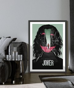 Πόστερ &amp;  Κάδρο Joker Joaquin Phoenix MV028 22x31cm Μαύρο Ξύλινο Κάδρο (με πόστερ)